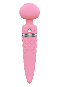 Massagestaaf vibrator met Swarovski kristal - roze