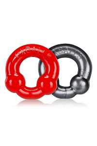 Oxballs ultraballs 2 pack cockring staal - rood