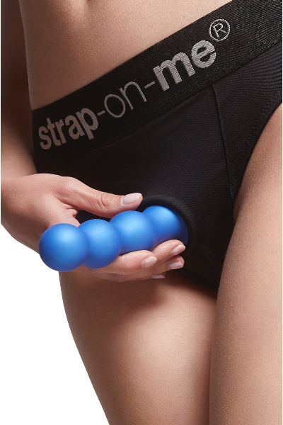Strap-on-me - dildo plug balls metallic blue m - afbeelding 2